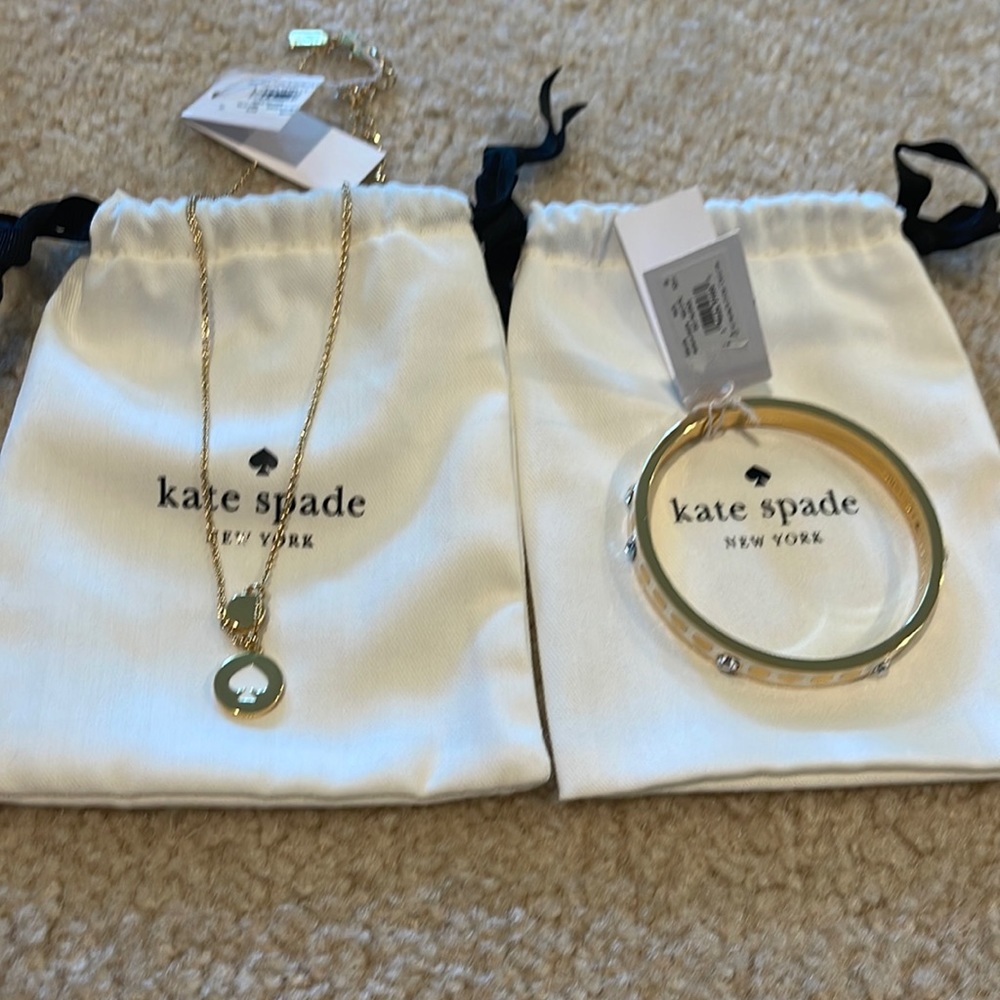 Kate Spade gold necklace and bracelet set